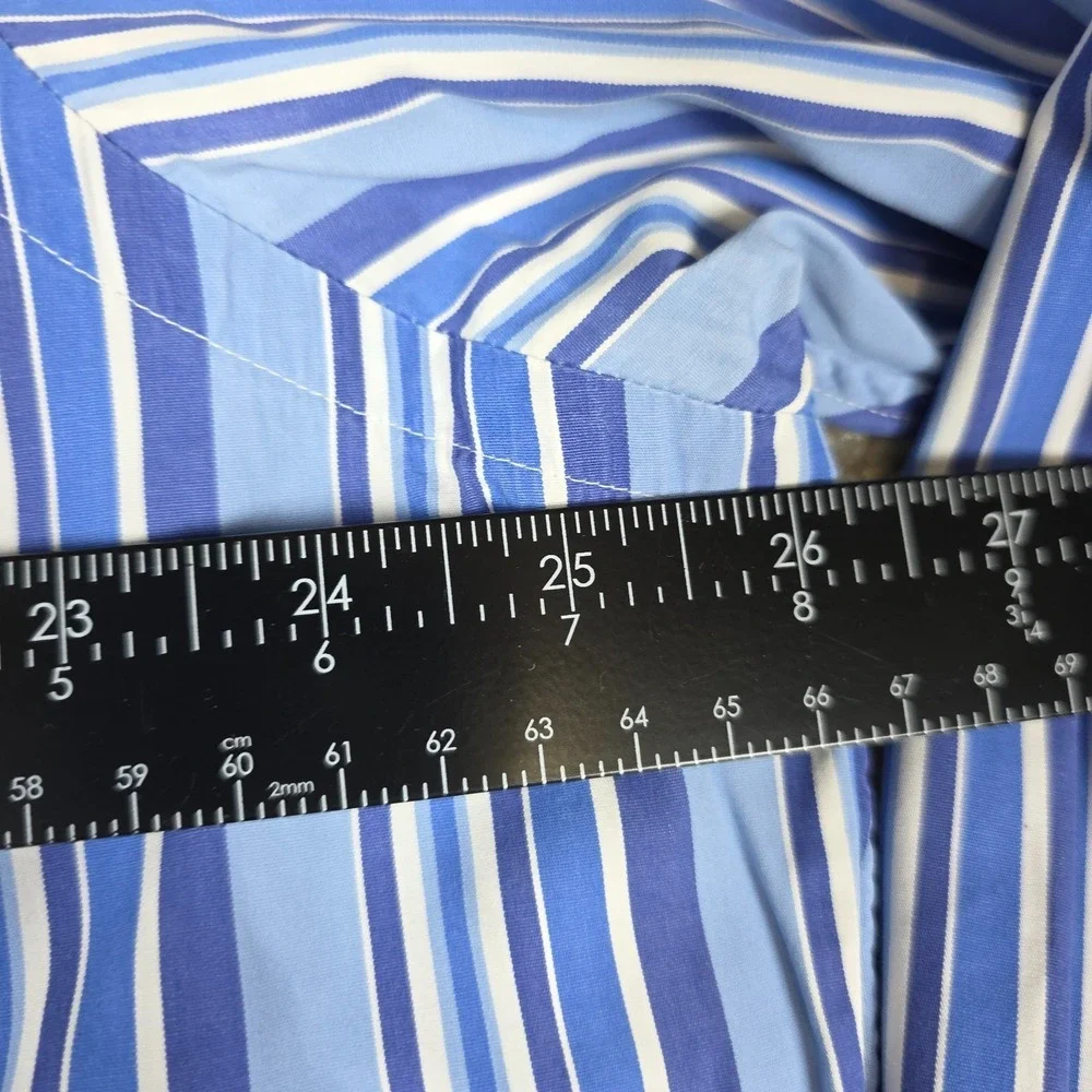 Polo Ralph Lauren Shirt Mens XL Blue Classic Striped Long Sleeve Button Up